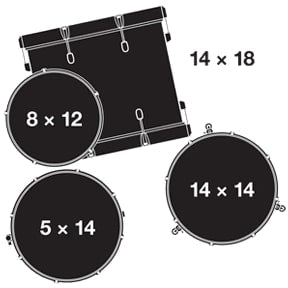 Gretsch - Catalina Club 4-Piece Drum Shell Pack w/ 18" Bass Drum - Gloss Crimson Burst - Used Mint Condition