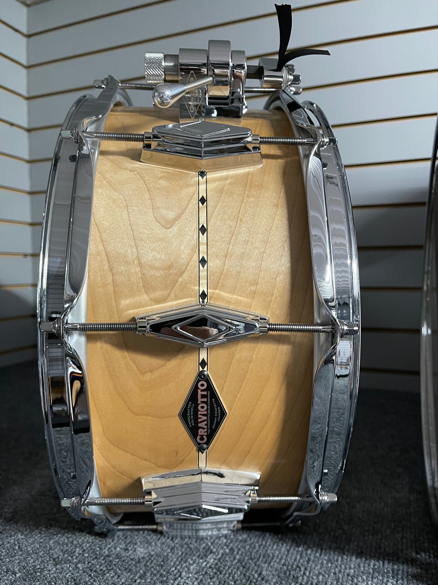 Craviotto - Custom Shop 6.5x14 inch Maple Natural with Black Inlay Diamond Lug Snare Drum