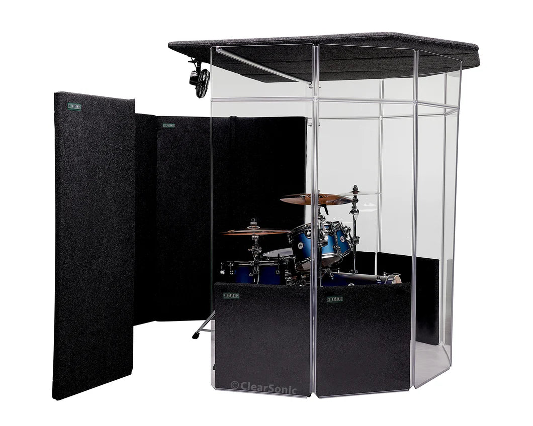 ClearSonic - IPB - IsoPac B Portable Drum Isolation Booth | 6’ W x 7’ D x 6.5’ H | 50-60% Volume Reduction