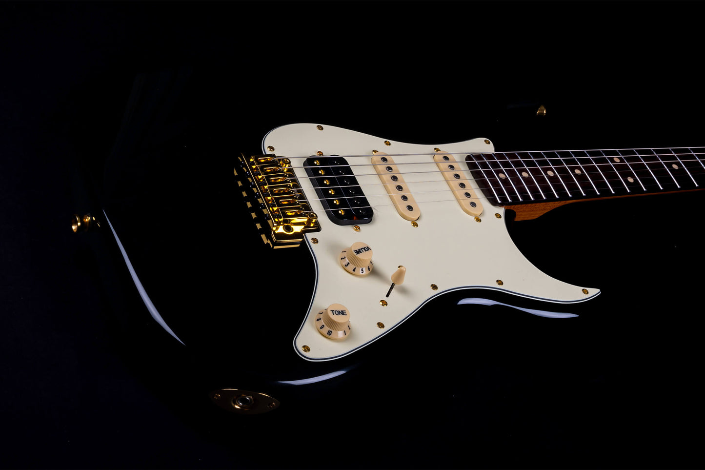 Jet Guitars - JS-480 Black and Gold Electric Guitar