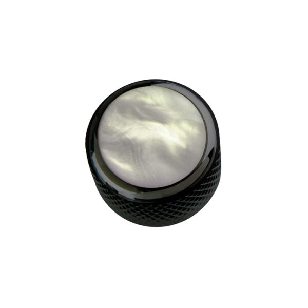 Q-Parts - Acrylic White Pearl on Dark Black Dome Knob