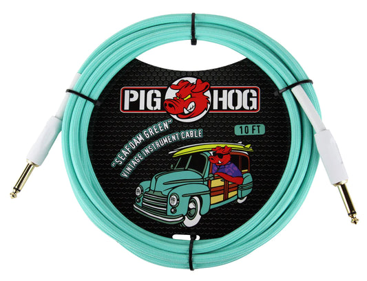 Pig Hog - "Seafoam Green" Instrument Cable 10ft
