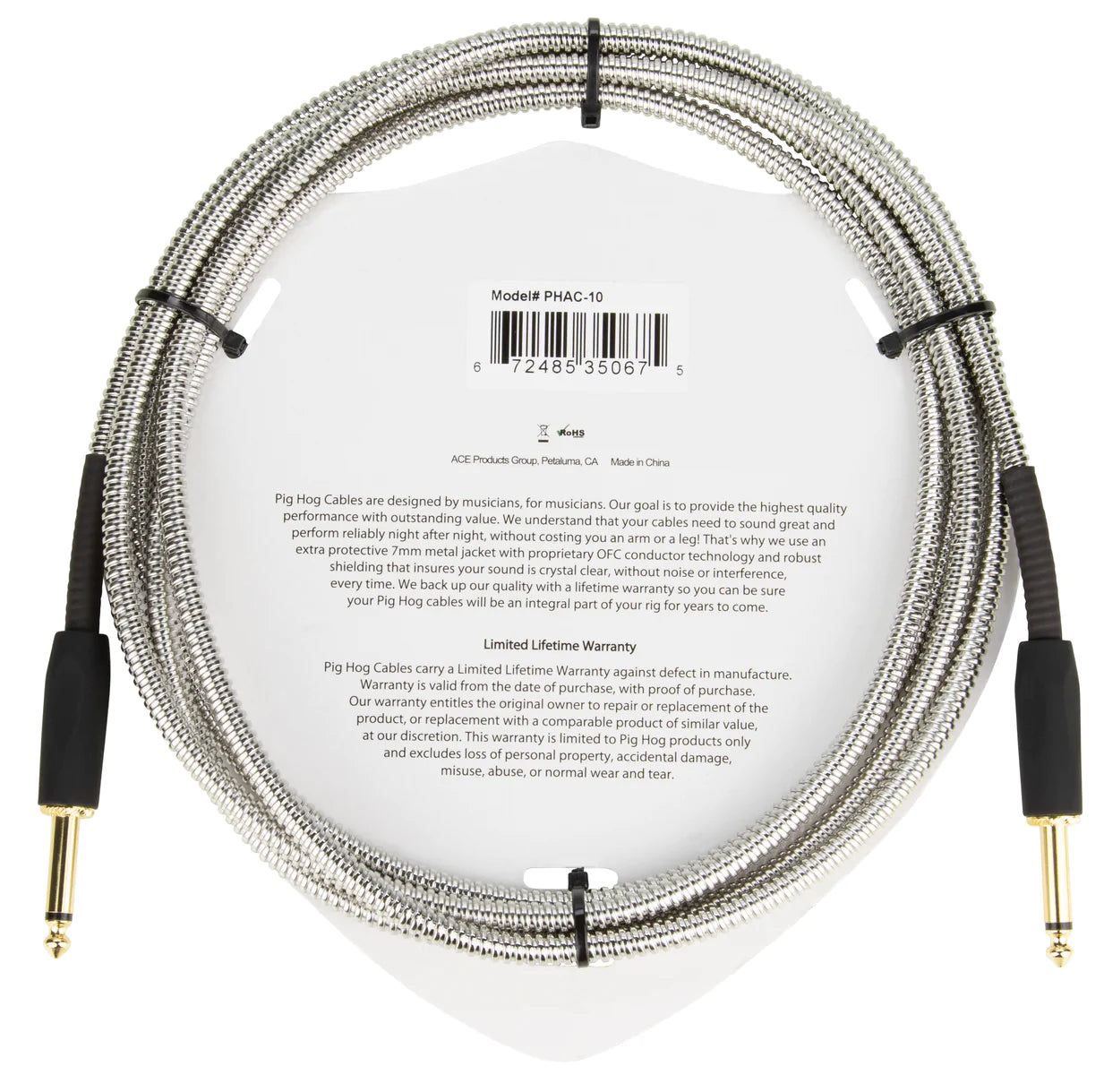 Pig Hog - "Armor Clad" Instrument Cable 10ft
