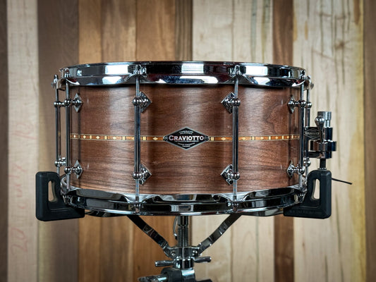 Craviotto - Custom Shop 6.5x14 inch Walnut with Walnut Inlay Snare Drum