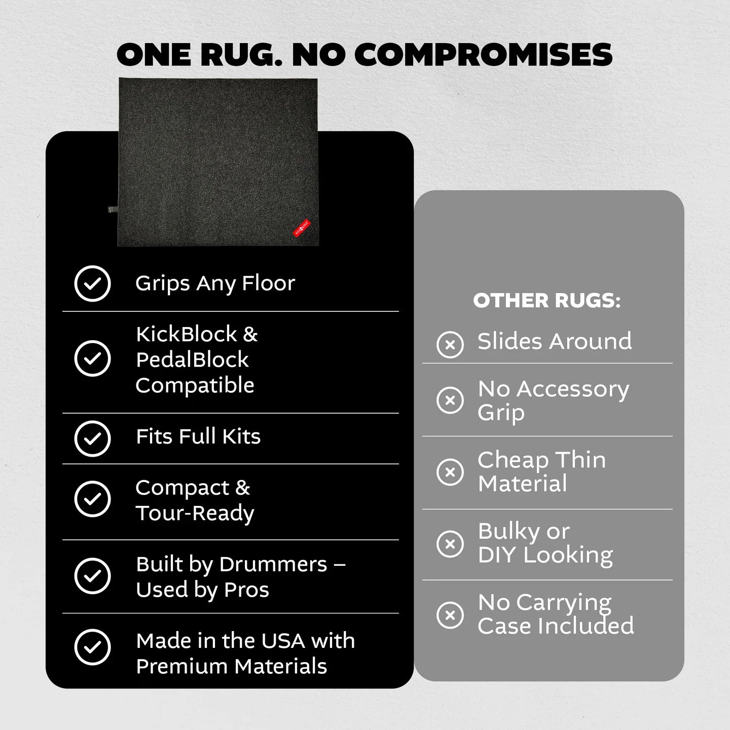 KickBlock - Standard Drum Rug with Gig Bag