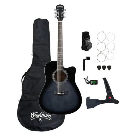 Washburn - WA90CE Acoustic-Electric Dreadnought Guitar Pack