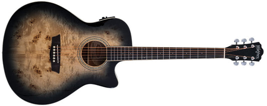 Washburn - Deep Forest Burl Ace Acoustic Guitar - Black Fade