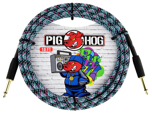 Pig Hog - "Blue Graffiti" Instrument Cable 10ft