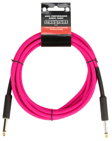 Strukture - 10Ft Instrument Cable, 6mm Woven - Pink Panic