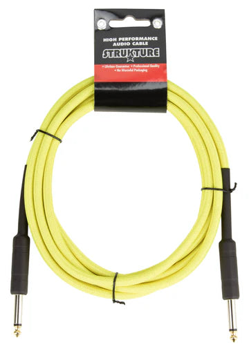 Strukture - 10Ft Instrument Cable, 6mm Woven - Hi-Viz Yellow