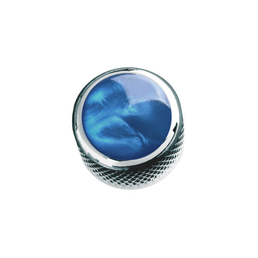 Q-Parts - Acrylic Aqua Pearl on Chrome Dome Knob