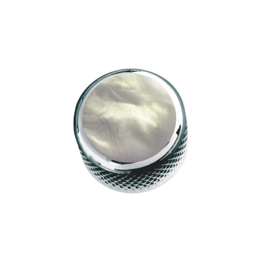 Q-Parts - Acrylic White Pearl on Chrome Dome Knob
