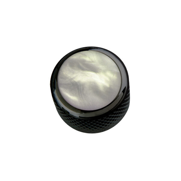 Q-Parts - Acrylic White Pearl on Dark Black Dome Knob