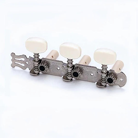Allparts - Classical Tuner Set with Square White Buttons Nickel