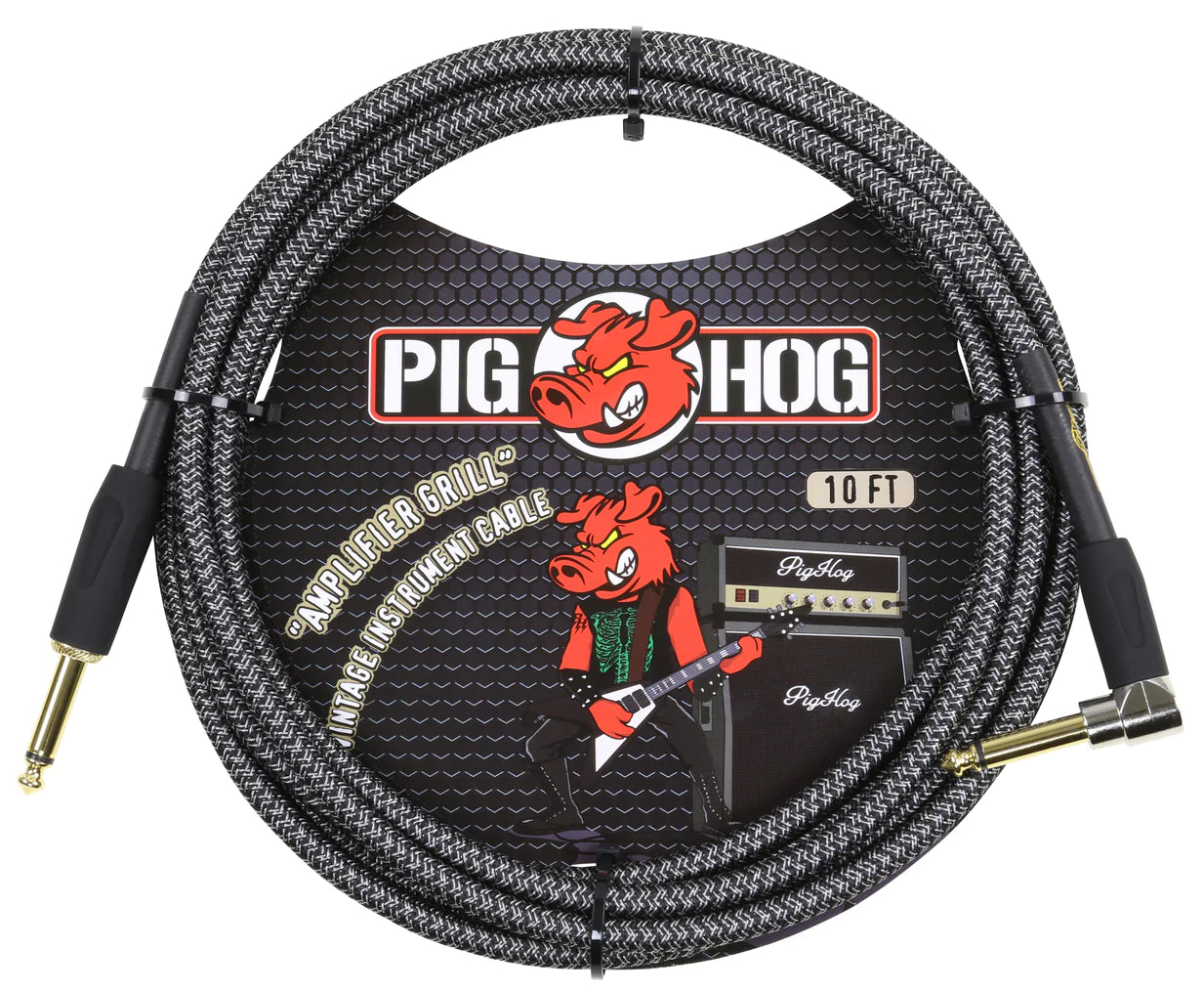 Pig Hog - "Amp Grill" Instrument Cable 10ft - Right Angle
