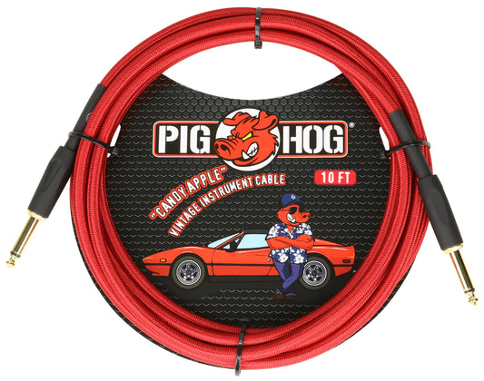 Pig Hog - "Candy Apple Red" Instrument Cable 10ft