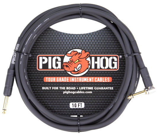 Pig Hog - 1/4 8mm Instrument Cable 10ft - Right Angle