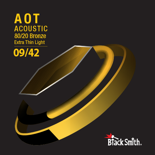 Black Smith - Coated 80/20 Bronze Acoustic Electric Guitar Strings AOT
