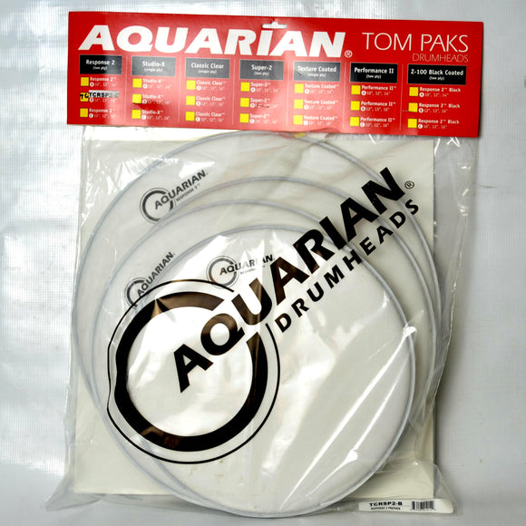 Aquarian Drumheads - Response 2 Texture Coated Drumheads Tom Pack